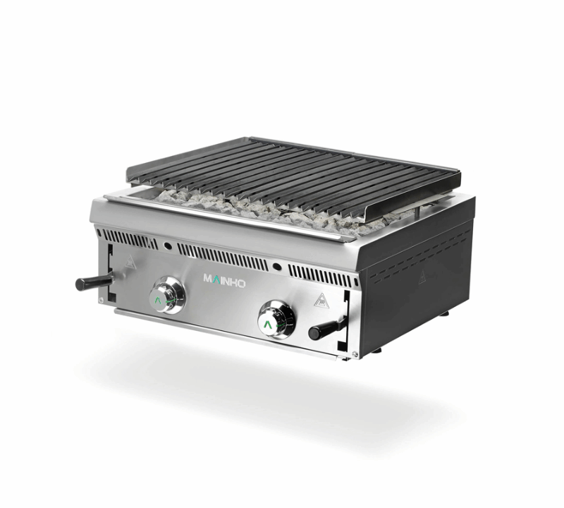 Barbacoa piedra volcánica – Rejilla hierro pavonado – Bras-Grill