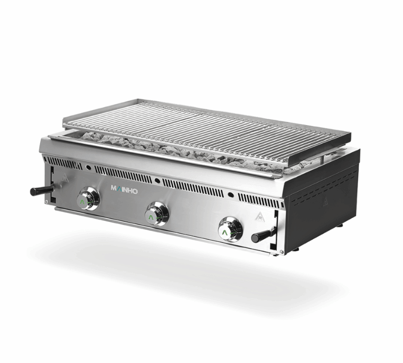 Barbacoa piedra volcánica – Rejilla cero inoxidable – Bras Grill