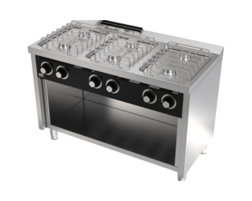 Cocina Basic a gas Estante 6 Fuegos serie 600